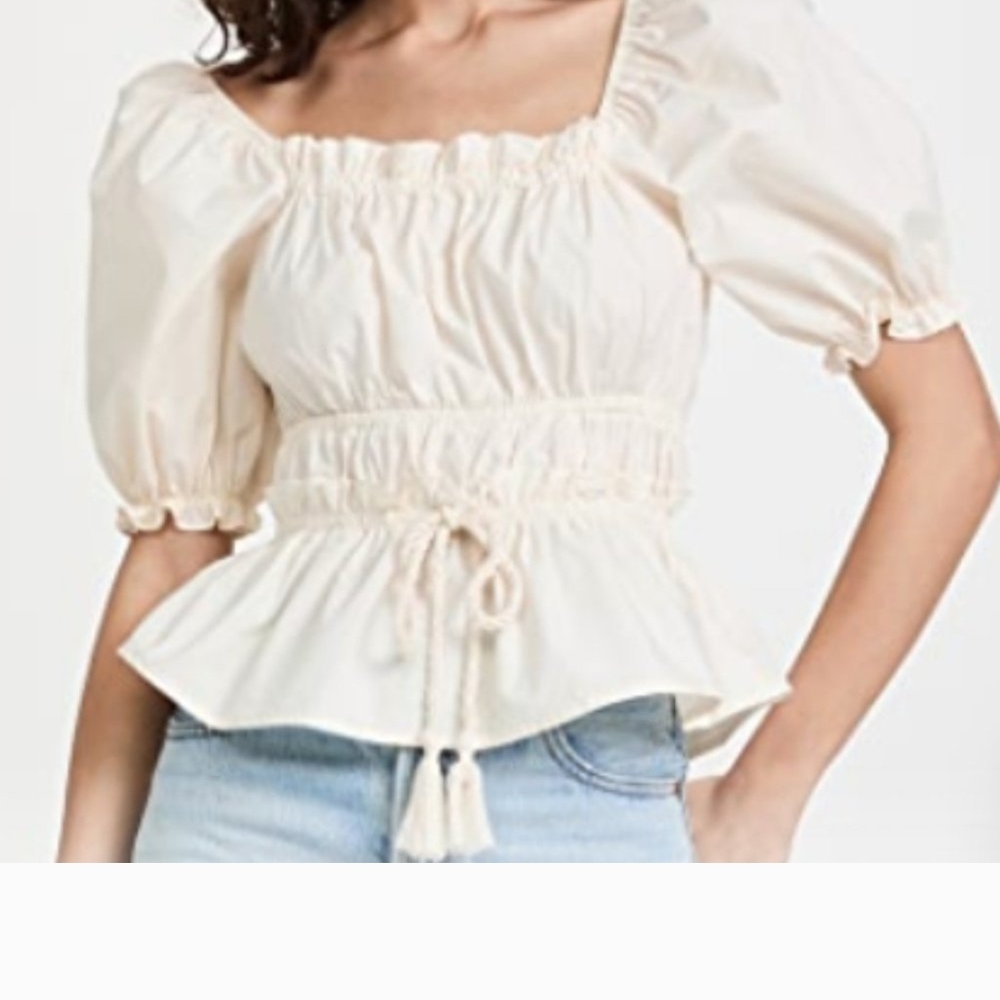 Cream Puff Sleeve Women's Top